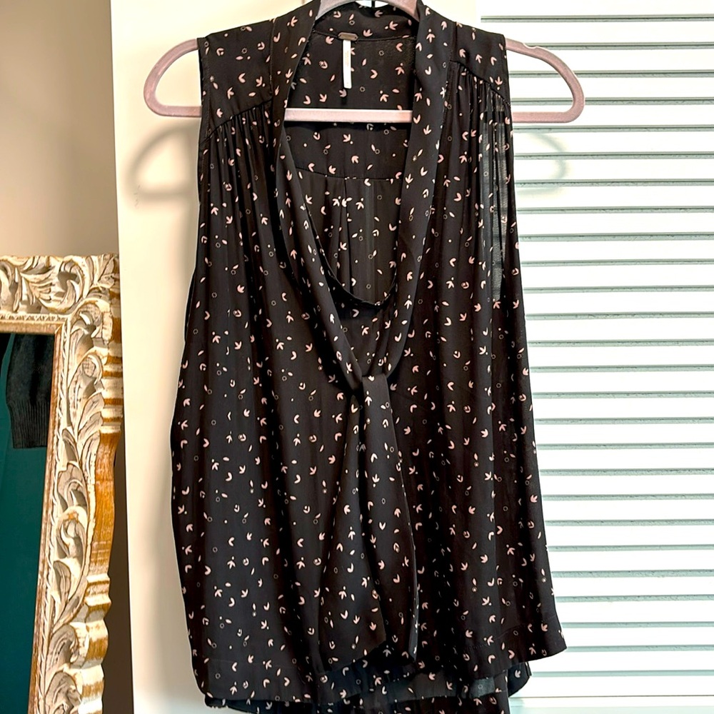 Free People sleeveless blouse with versatile tie